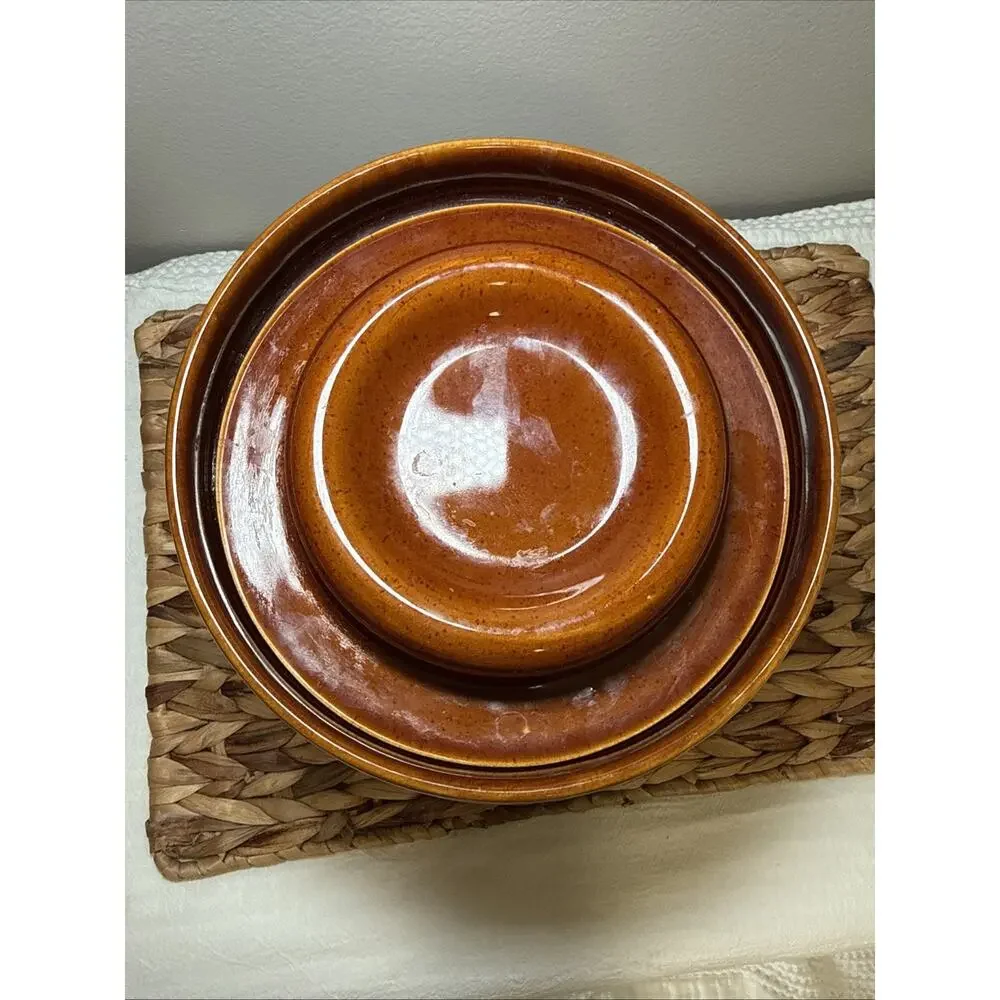 Vintage Pfaltzgraff 3.5 Qt Brown Amber Glaze Canister Cookie Jar w Lid USA Heavy